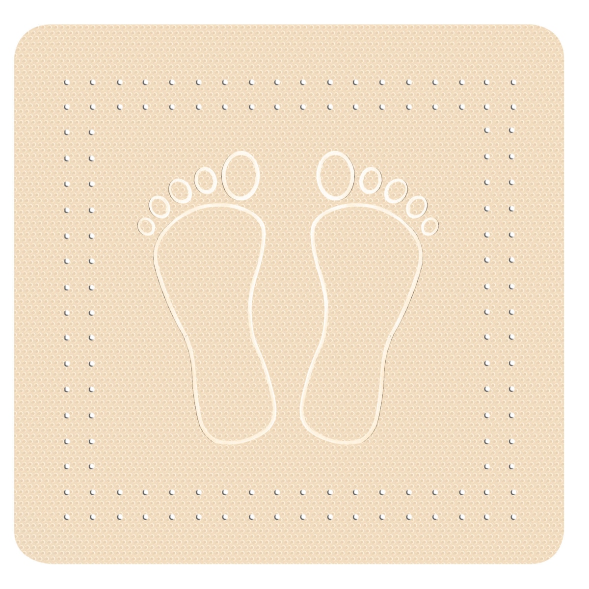 Kleine Wolke Foot Mata bezpieczeństwa pod prysznic beż 55x 55 cm naturalny kauczuk