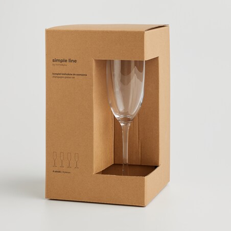 Komplet kieliszków do szampana ze szkła kryształowego Anoa