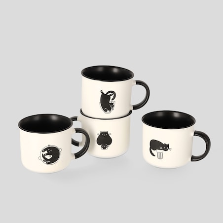 Sirin, kubek z kotem z motywem zwierzęcym