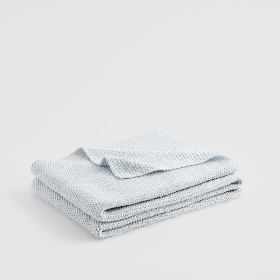 Jednokolorowy koc dzianinowy Zaldaris 130x170 cm