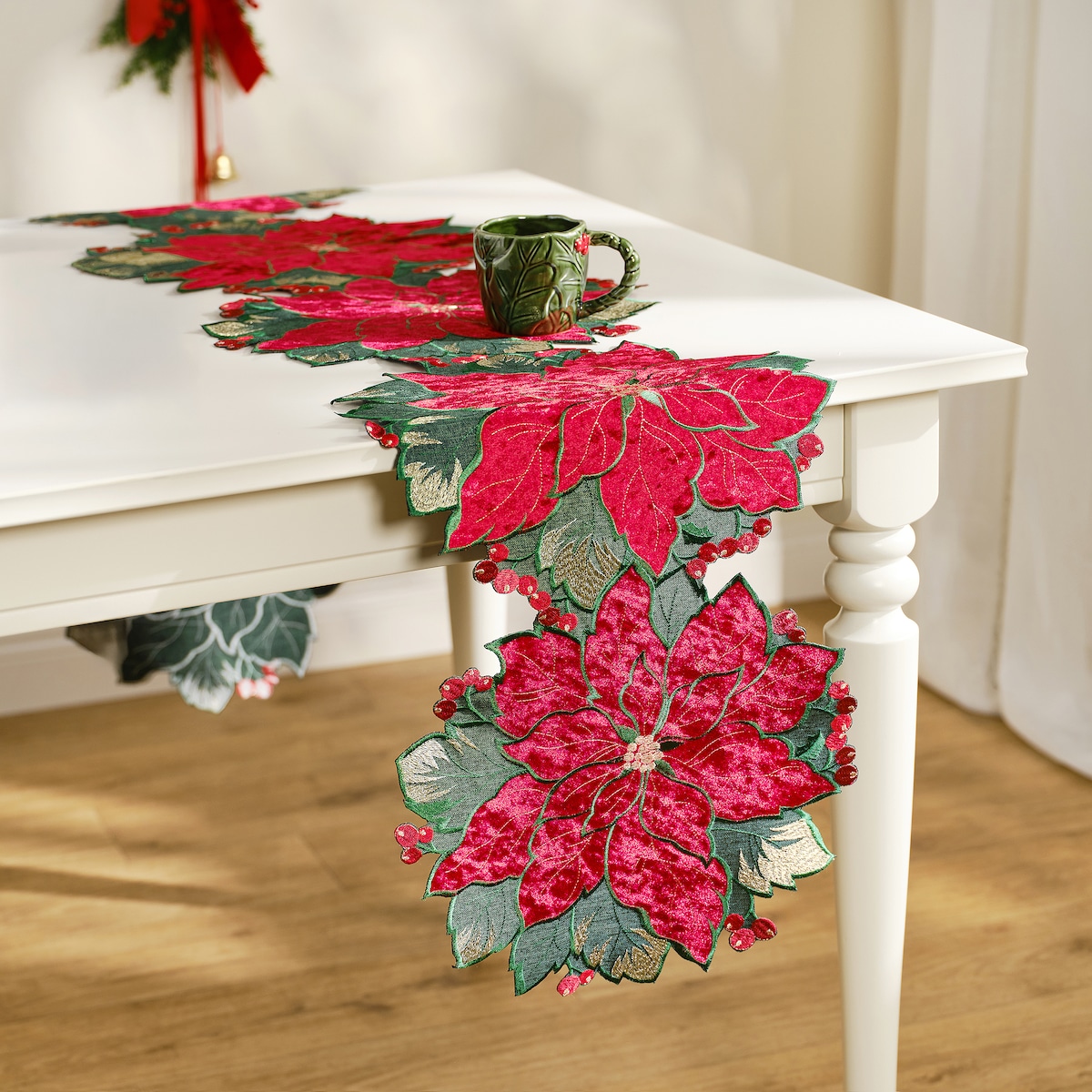 Bieżnik Haftowany Poinsetto 35x180 cm