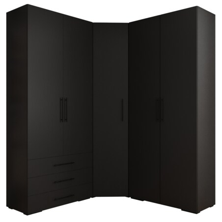 Garderoba wysoka do przedpokoju INOVA 3 Z1 czarny+czarny