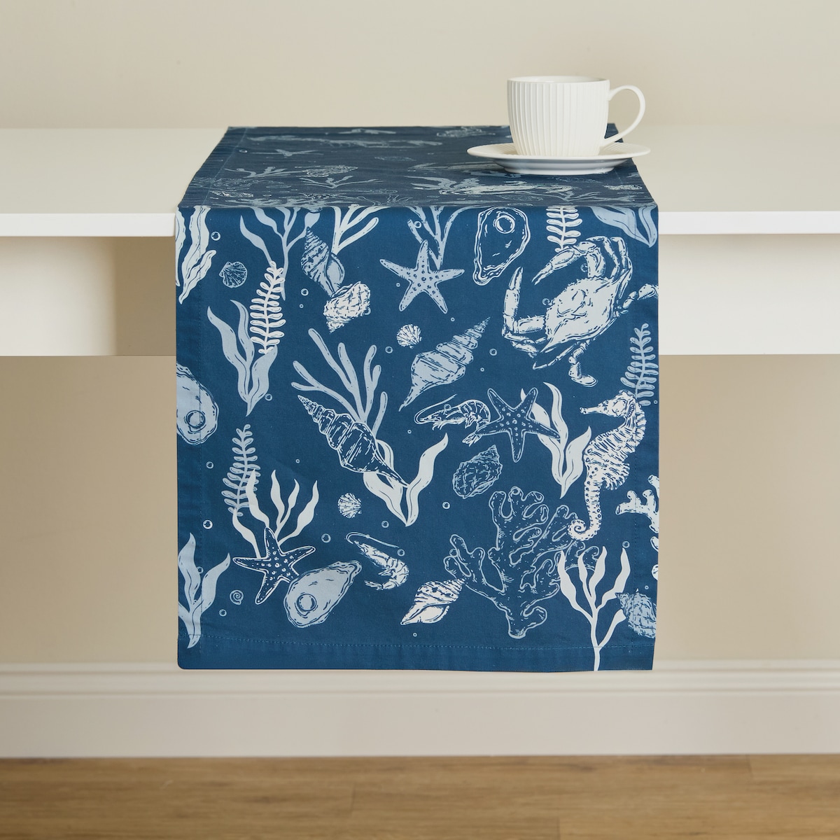 Bieżnik z nadrukiem Coraleia 35x180 cm z motywem morskim