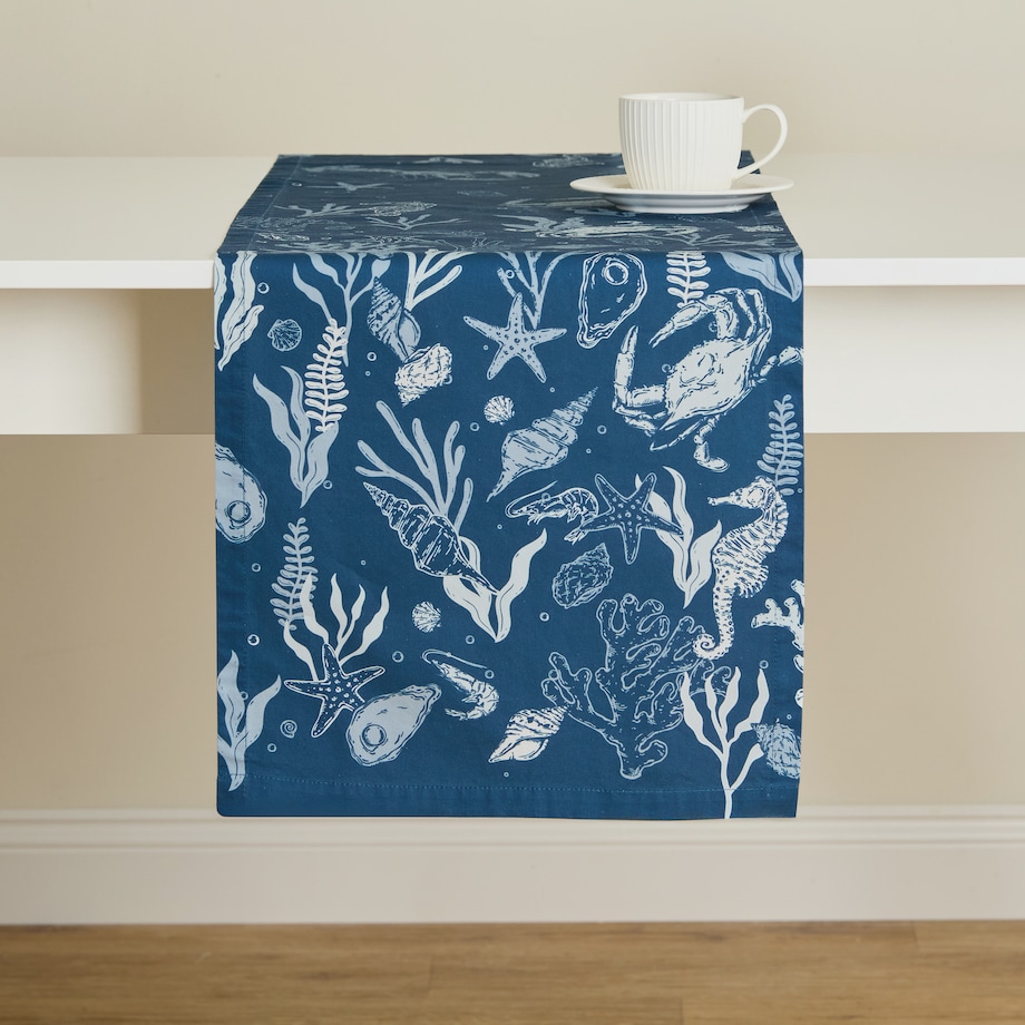 Bieżnik z nadrukiem Coraleia 35x180 cm z motywem morskim