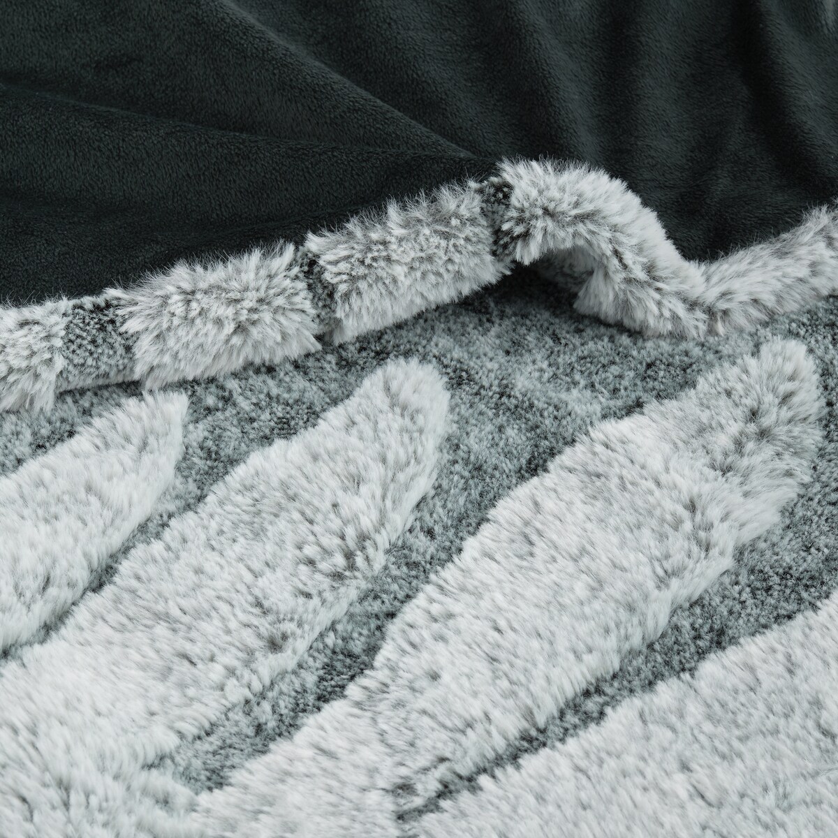 Drukowana futrzana narzuta na łóżko Valerina 180x200 cm