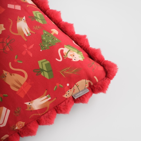 Poszewka z nadrukiem Miaoumas 45x45 cm z motywem choinki