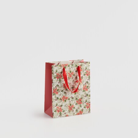 Torba Prezentowa Poinsetta z motywem gwiazdy betlejemskiej
