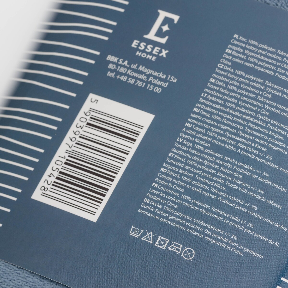 Jednokolorowy koc Tassels 130x170 cm