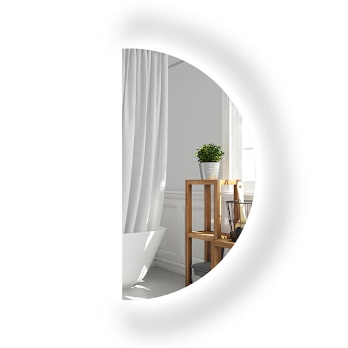 Lustro łazienkowe połówka koła z podświetleniem - HELENA LED