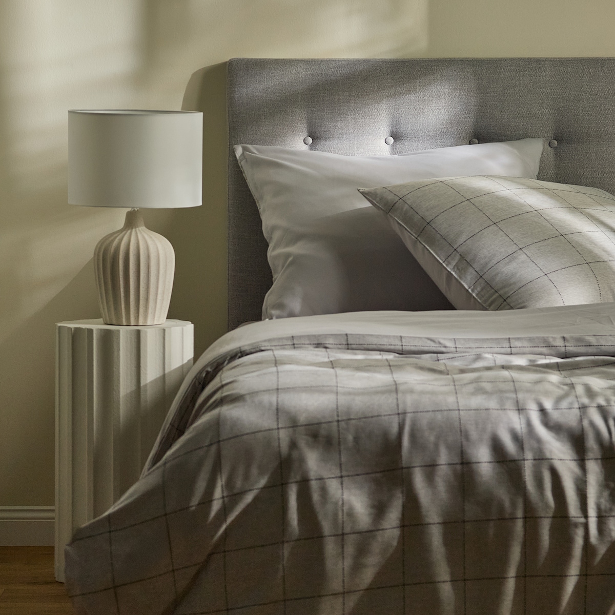 Pościel Żakardowa Linvara 160x200 cm w kratę