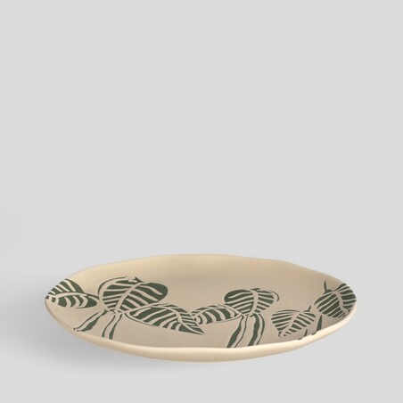 Talerz Deserowy Leavi z motywem tropikalnym