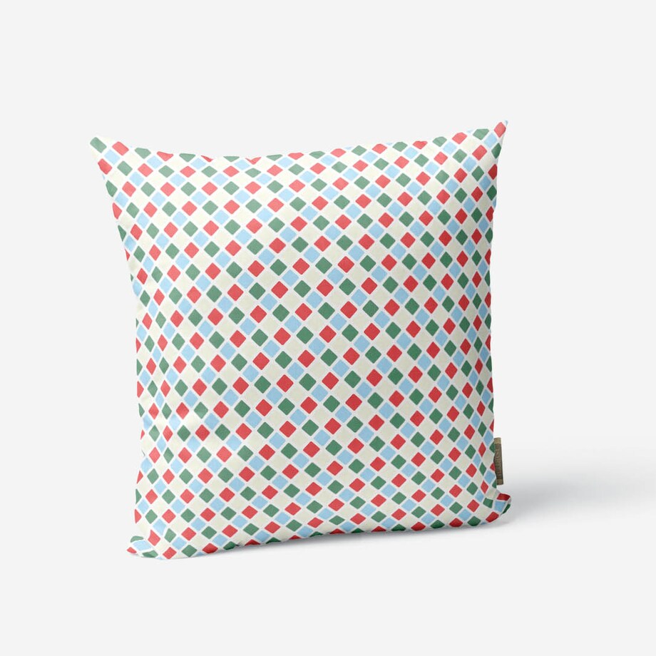 Poduszka świąteczna - Świąteczna kratka 45x45 cm