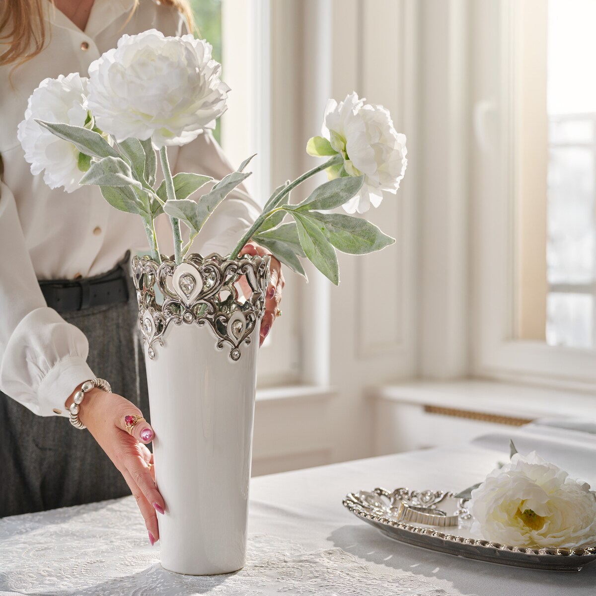 Wazon Palazzo z motywem geometrycznym