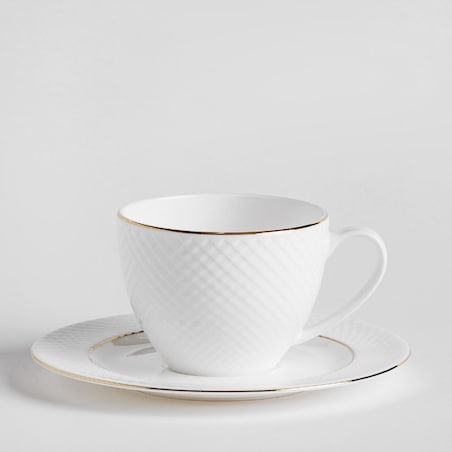 Elegancka Filiżanka z Porcelany Kostnej Eleni z motywem geometrycznym