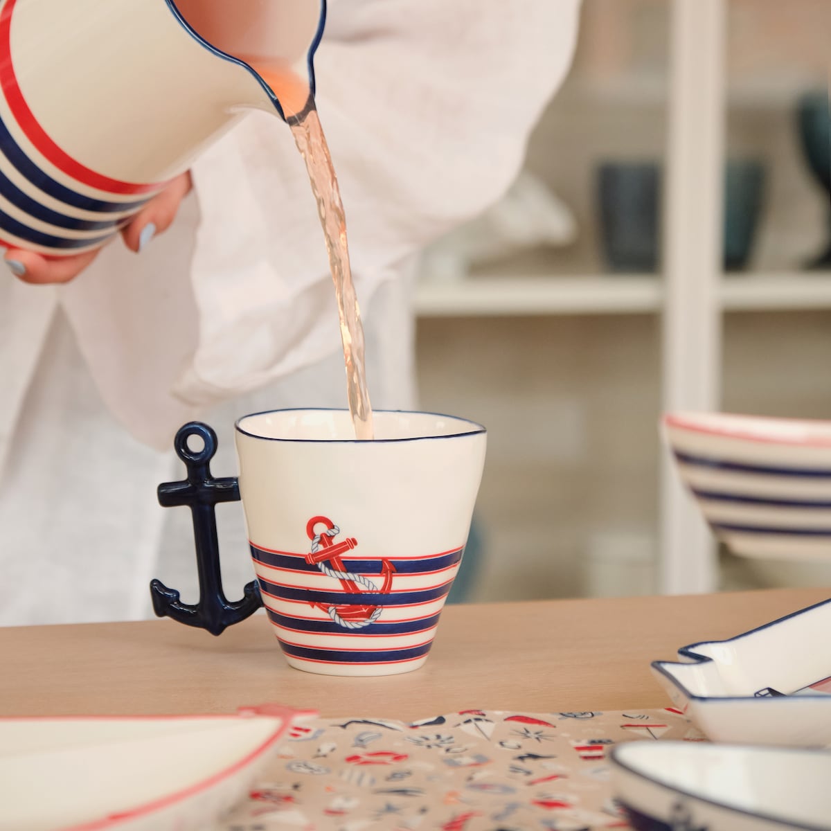 Kubek Ancorare z motywem morskim