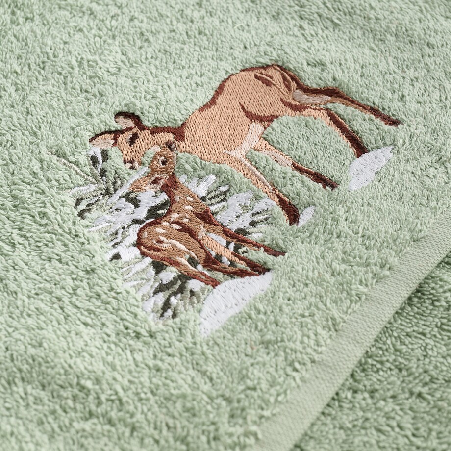 Komplet ręczników dekoracyjnych do twarzy lub rąk 2szt Hirvos 30x50 cm z motywem zwierząt leśnych