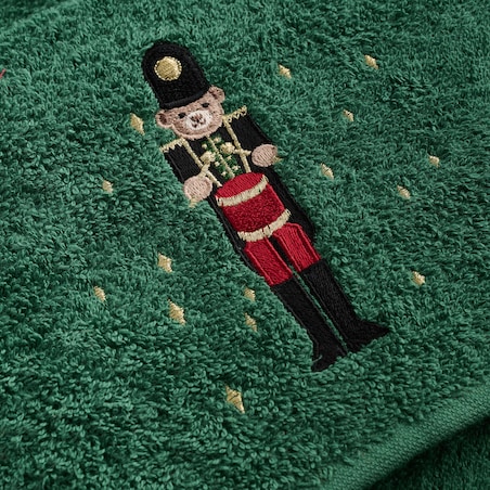 Komplet ręczników dekoracyjnych do twarzy lub rąk 2szt Nutpatcher 30x50 cm z motywem dziadka do orzechów