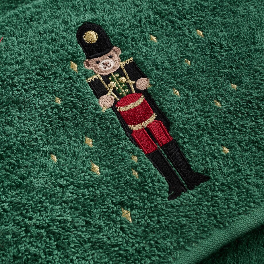 Komplet ręczników dekoracyjnych do twarzy lub rąk 2szt Nutpatcher 30x50 cm z motywem dziadka do orzechów