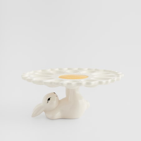 Patera Na Jajka Flowerbuni z motywem kwiatowym i królika