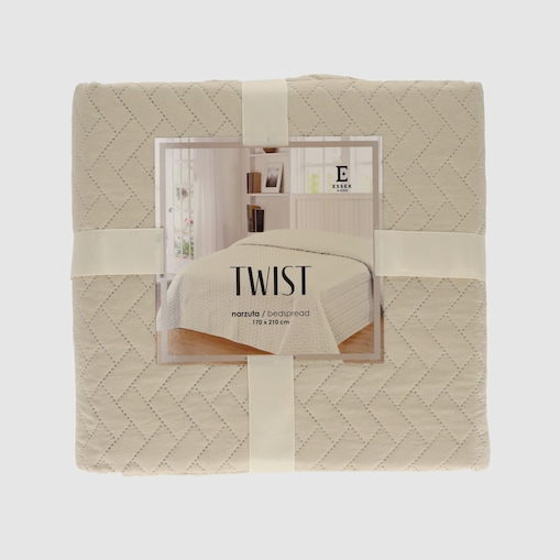 Jednokolorowa narzuta na łóżko z wytłoczonym wzorem Twist 170x210 cm
