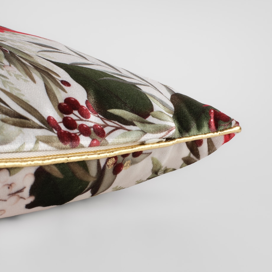 Poszewka z nadrukiem Poinsetta 45x45 cm z motywem gwiazdy betlejemskiej