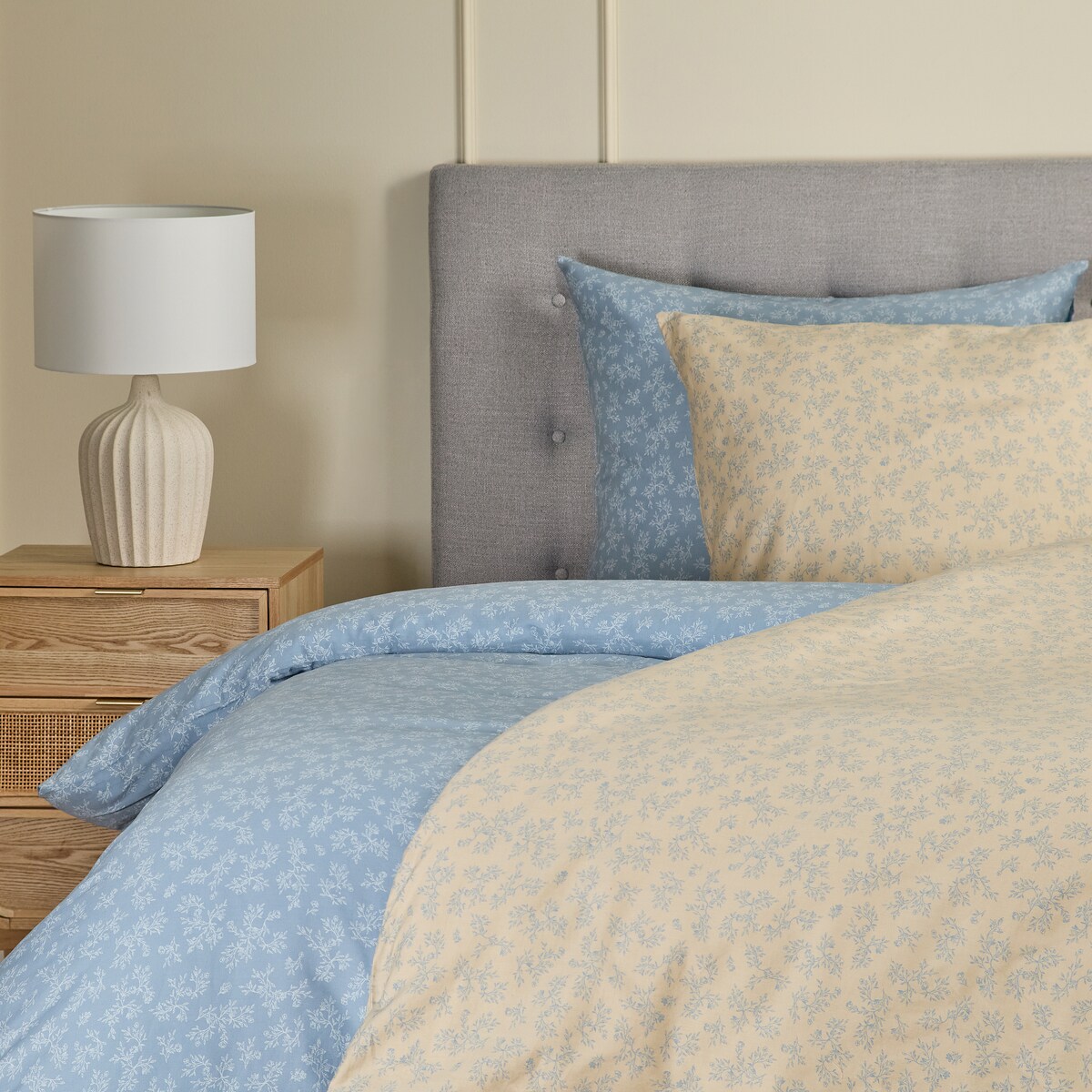 Pościel z bawełny satynowej Rosmarin 200x220 cm z motywem roślinnym