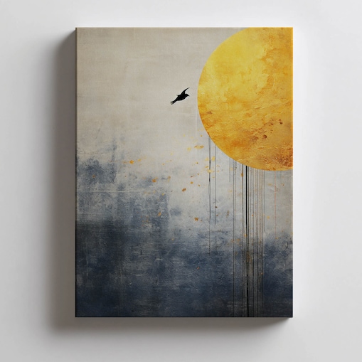 Abstrakcyjny Świat Kruka, 50x70 cm, bez ramy, płótno premium na blejtramie