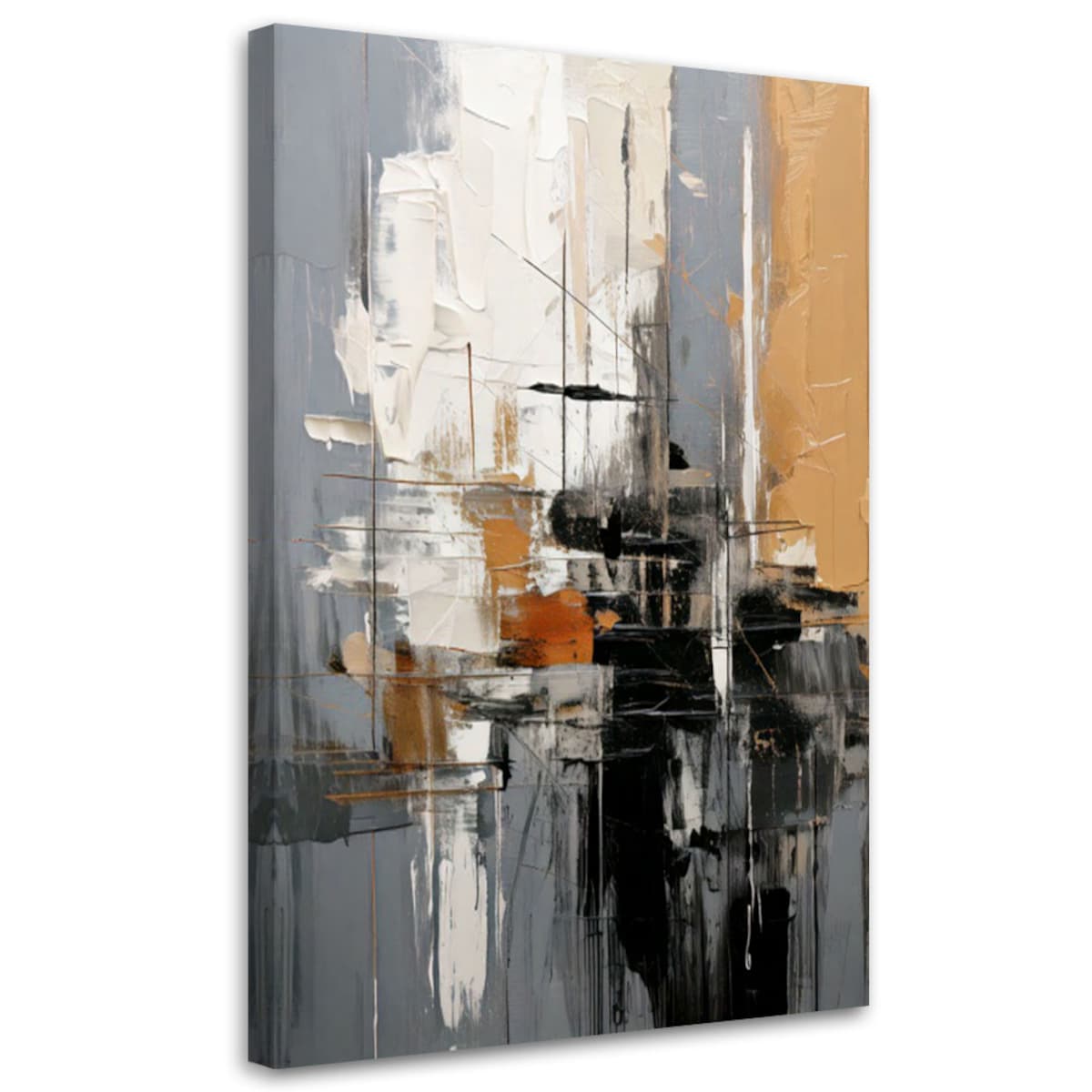 Feeby Obraz nowoczesny, Abstrakcja Nowoczesna Trójkolorowa 80x120