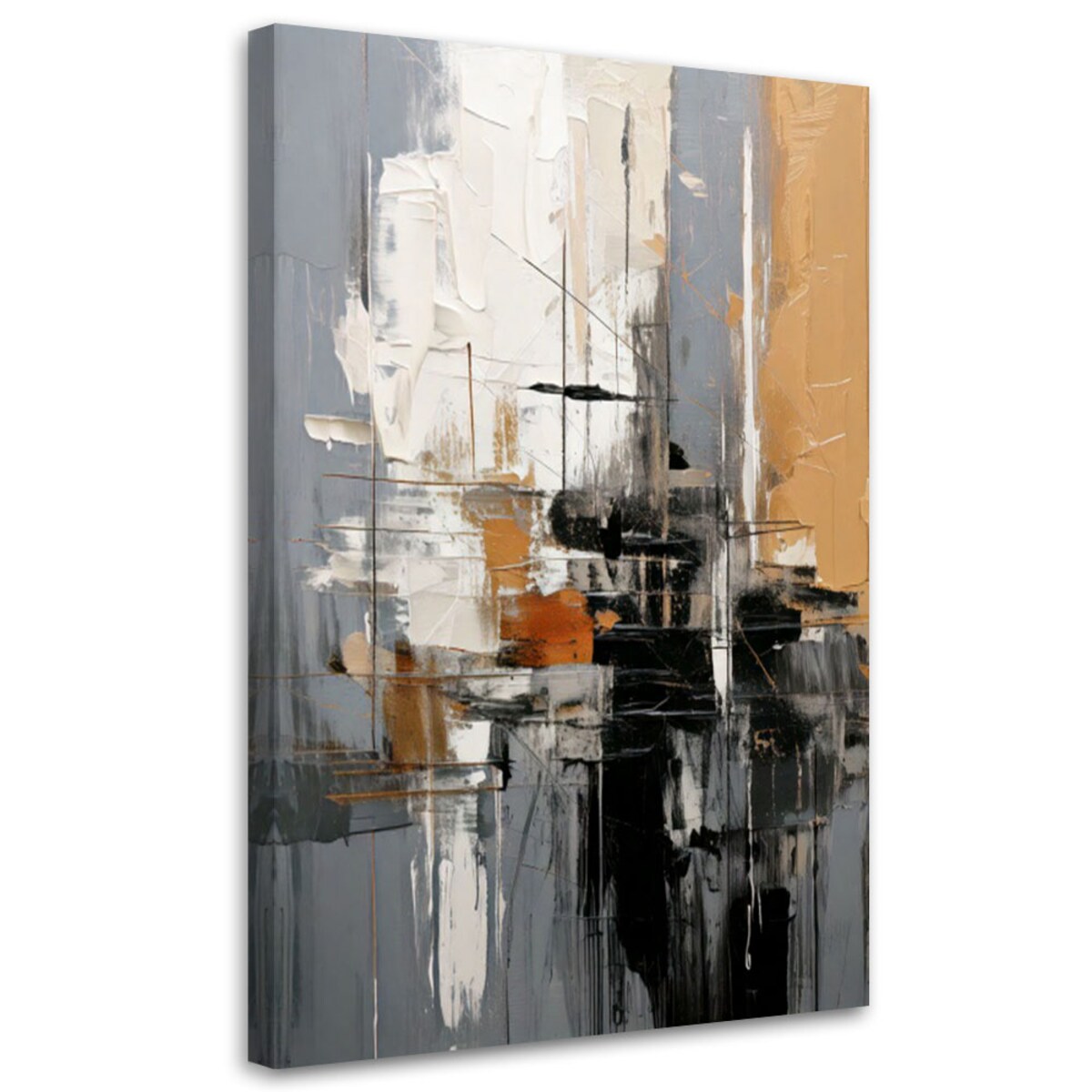 Feeby Obraz nowoczesny, Abstrakcja Nowoczesna Trójkolorowa 80x120