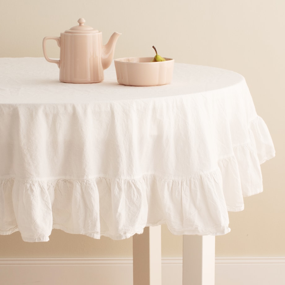 Okrągły obrus Jednobarwny Falbines ø 160 cm