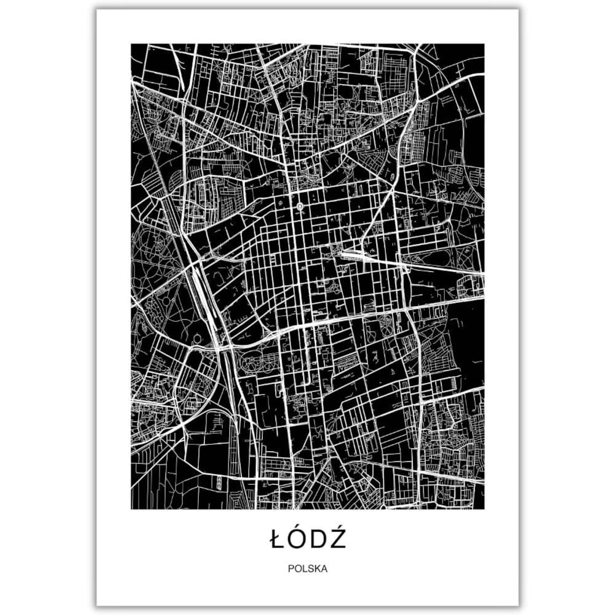 plakat łódź mapa 21x30