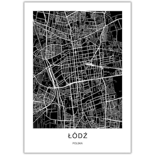 plakat łódź mapa 21x30