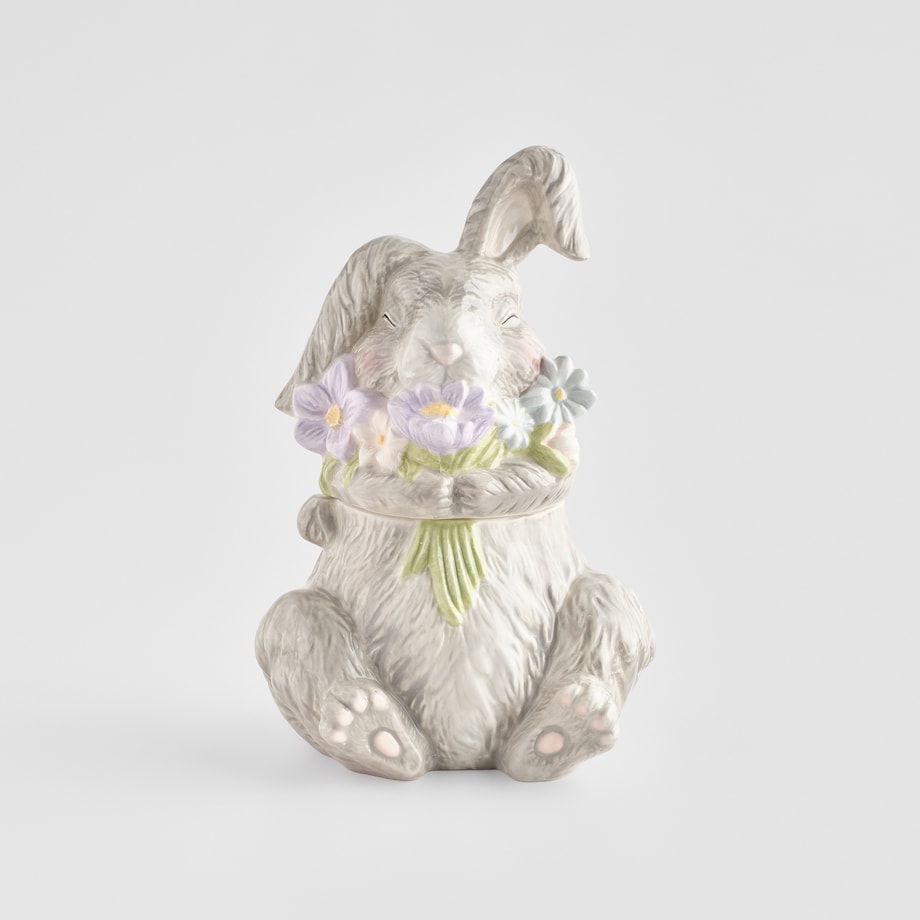Pojemnik Pasquile z motywem kwiatowym i królika