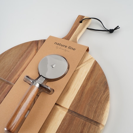 Akacjowa Deska Do Serwowania z nożem do pizzy Lapizzas