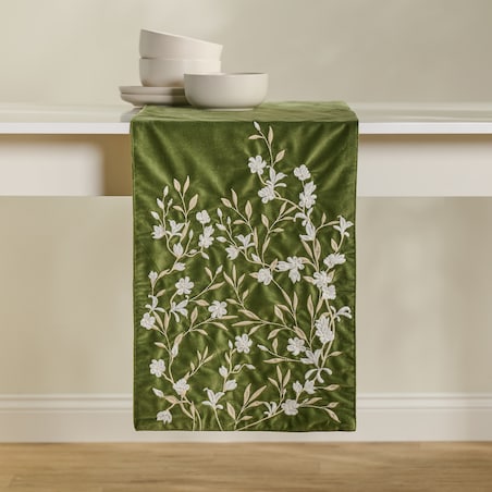 Bieżnik Haftowany Inverness 35x180 cm z motywem kwiatowym