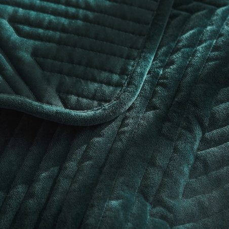 Narzuta Welwetowa w Przeszywany Geometryczny Wzór Minister 240x260 cm