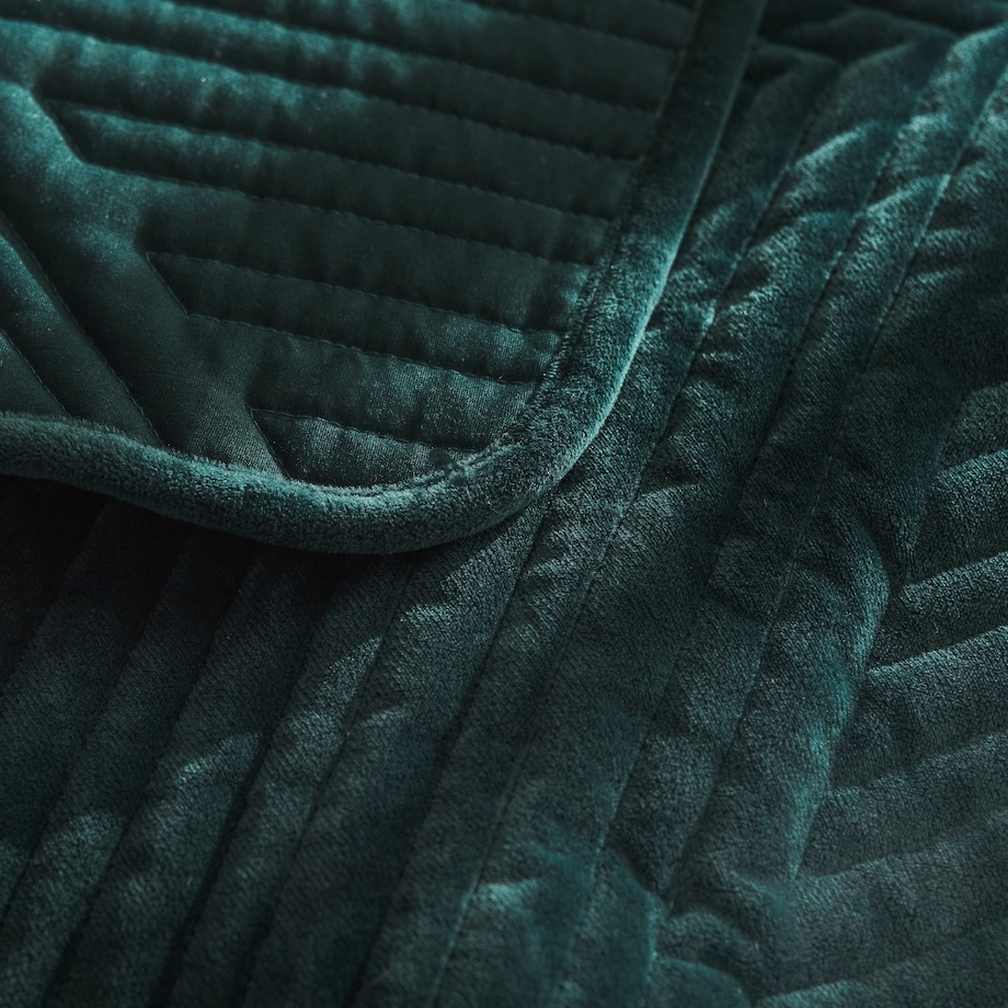 Narzuta Welwetowa w Przeszywany Geometryczny Wzór Minister 240x260 cm