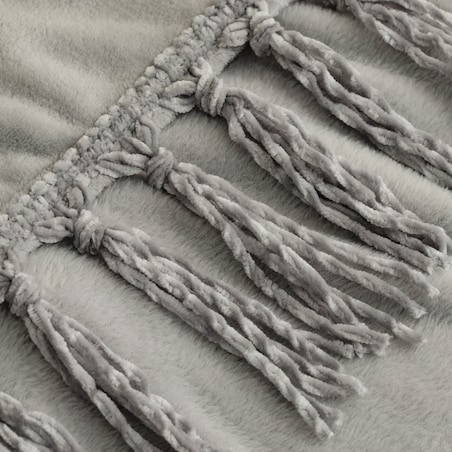 Jednokolorowy koc Tassels 130x170 cm