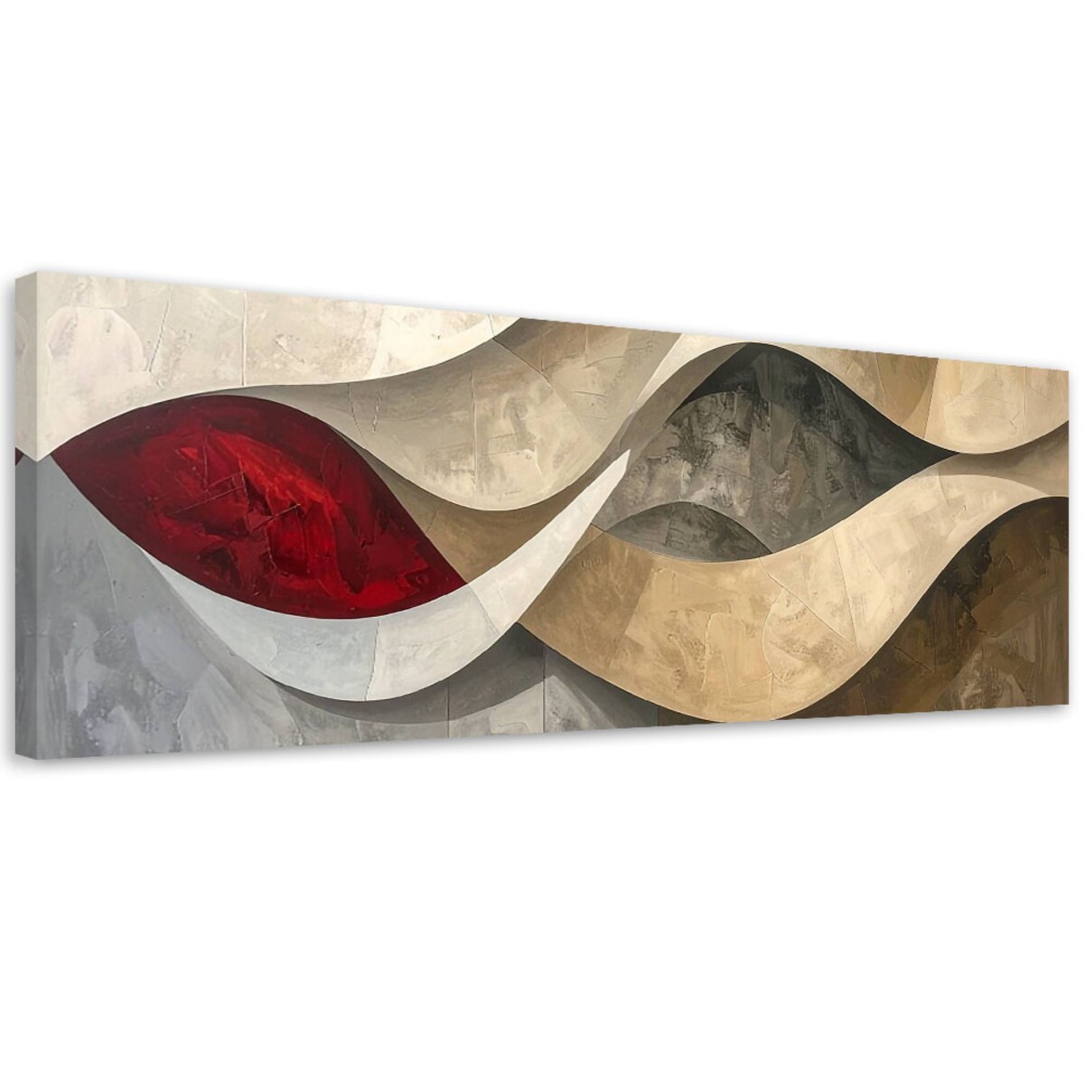 Obraz do salonu sypialni biura loftu, Abstrakcja linie tekstury beżowy czerwony