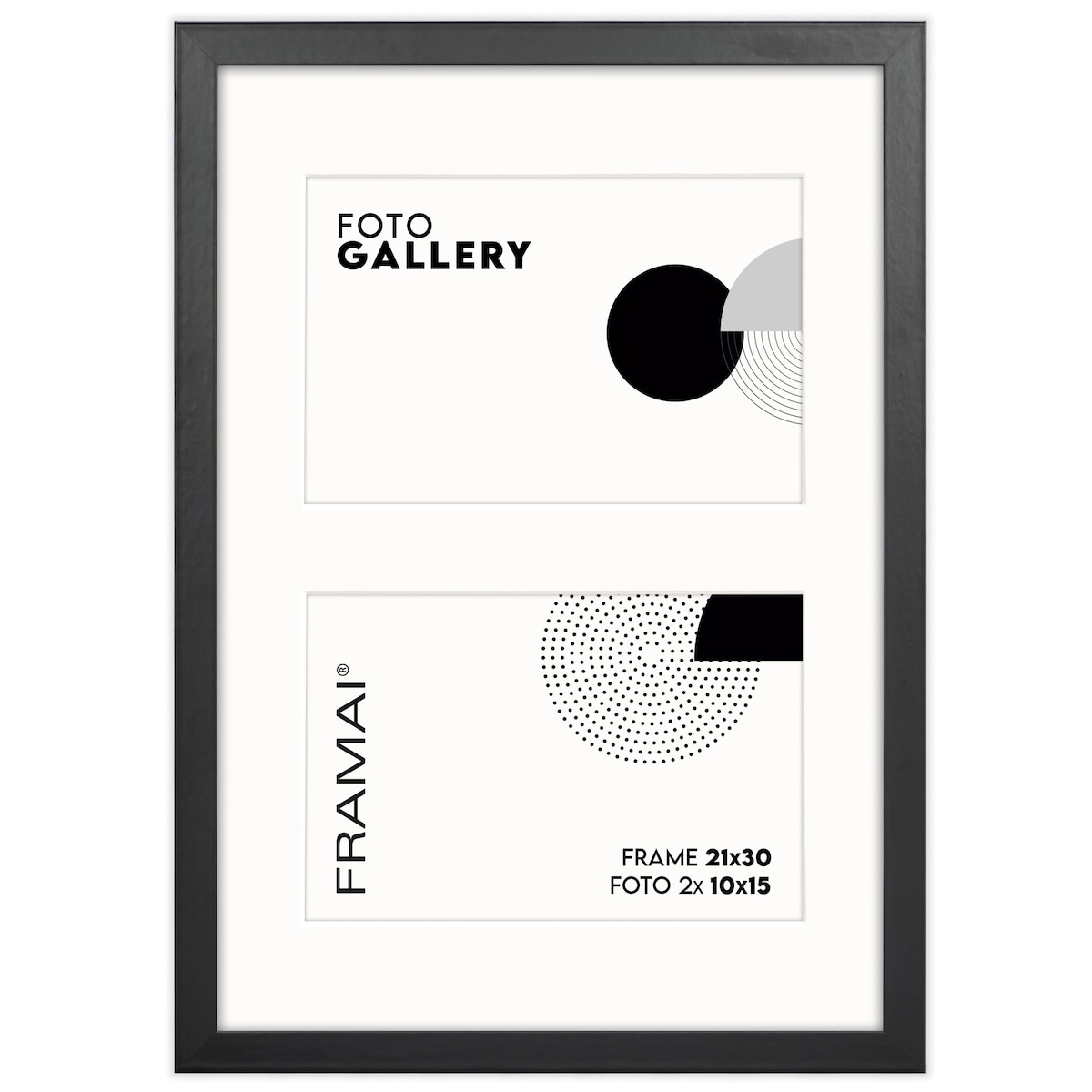 Ramka na 2 zdjęcia 10x15 cm foto galeria zdjęć multirama czarna 21x30 cm FRAMAI