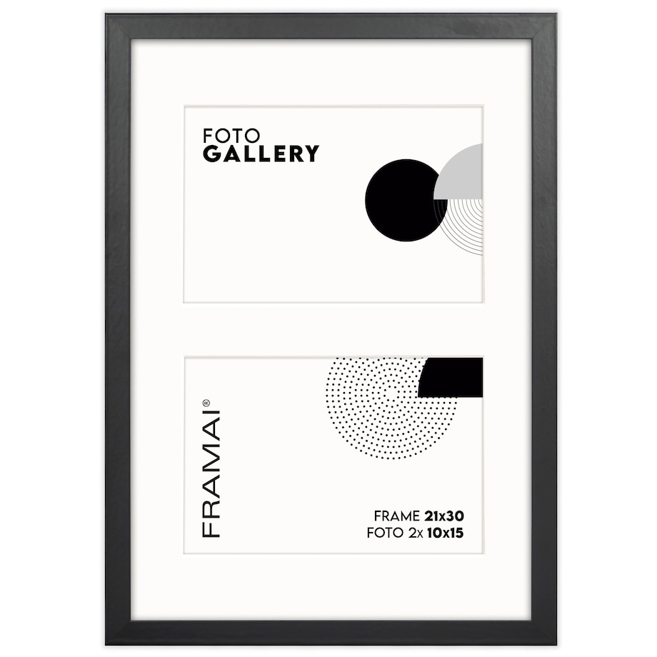 Ramka na 2 zdjęcia 10x15 cm foto galeria zdjęć multirama czarna 21x30 cm FRAMAI