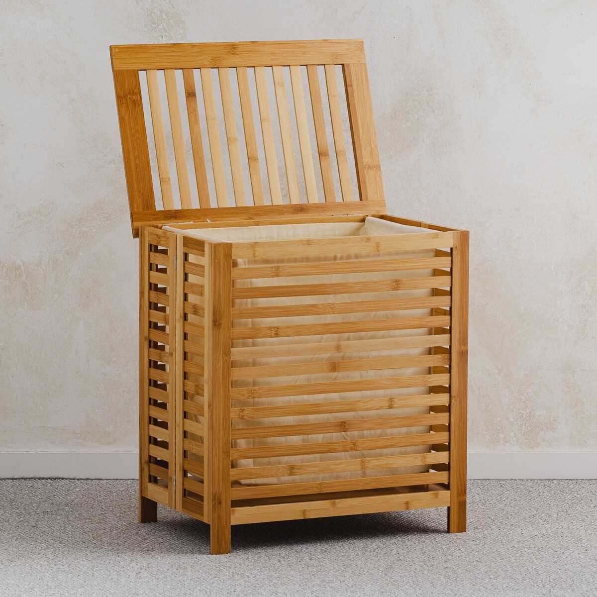 drewniany kosz na pranie woodello