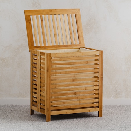 drewniany kosz na pranie woodello