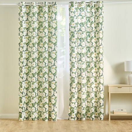 Zasłona z nadrukiem Emeris 140x250 cm z motywem kwiatowym