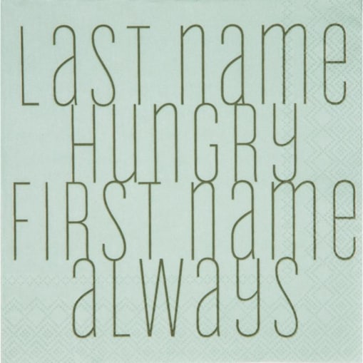 Serwetki Last Name Hungry, 33x33 cm, Reader
