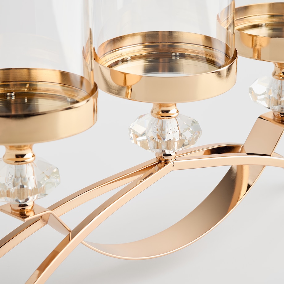 Świecznik potrójny Donna trio z motywem geometrycznym