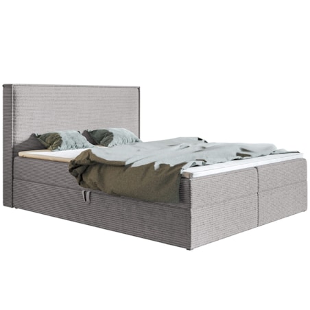 Łóżko kontynentalne FOX 9 180x200 tkanina Poso,tkanina - jasny szary