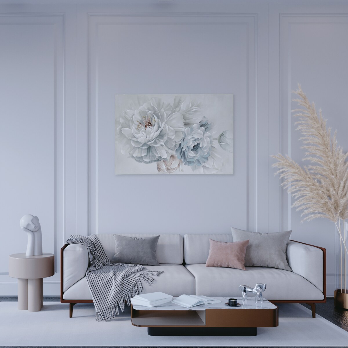 ręcznie zdobiony obraz z motywem kwiatowym florino 80x120