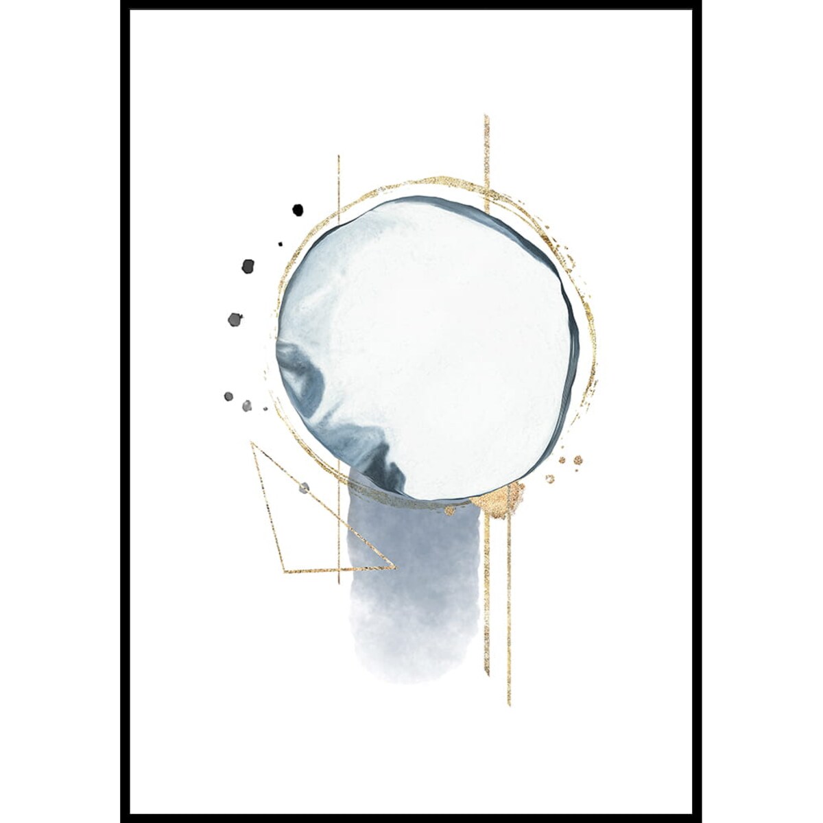 plakat abstract blue and gold no 2 30x40 cm