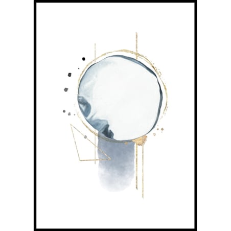 plakat abstract blue and gold no 2 30x40 cm